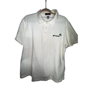 Girl Scouts Womens Polo Shirt 2XL Jerzees White 100% Cotton Embroidered Logo